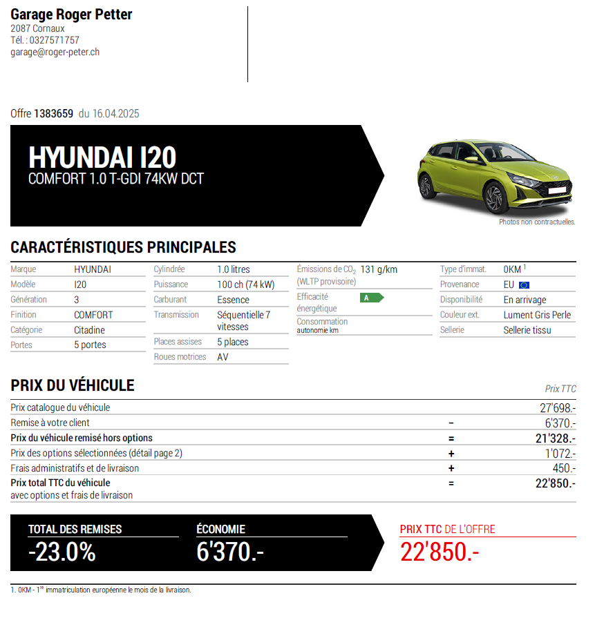 Hyundai I20 Comfort 1.0 T-GDI 74 KW DCT - Image 1